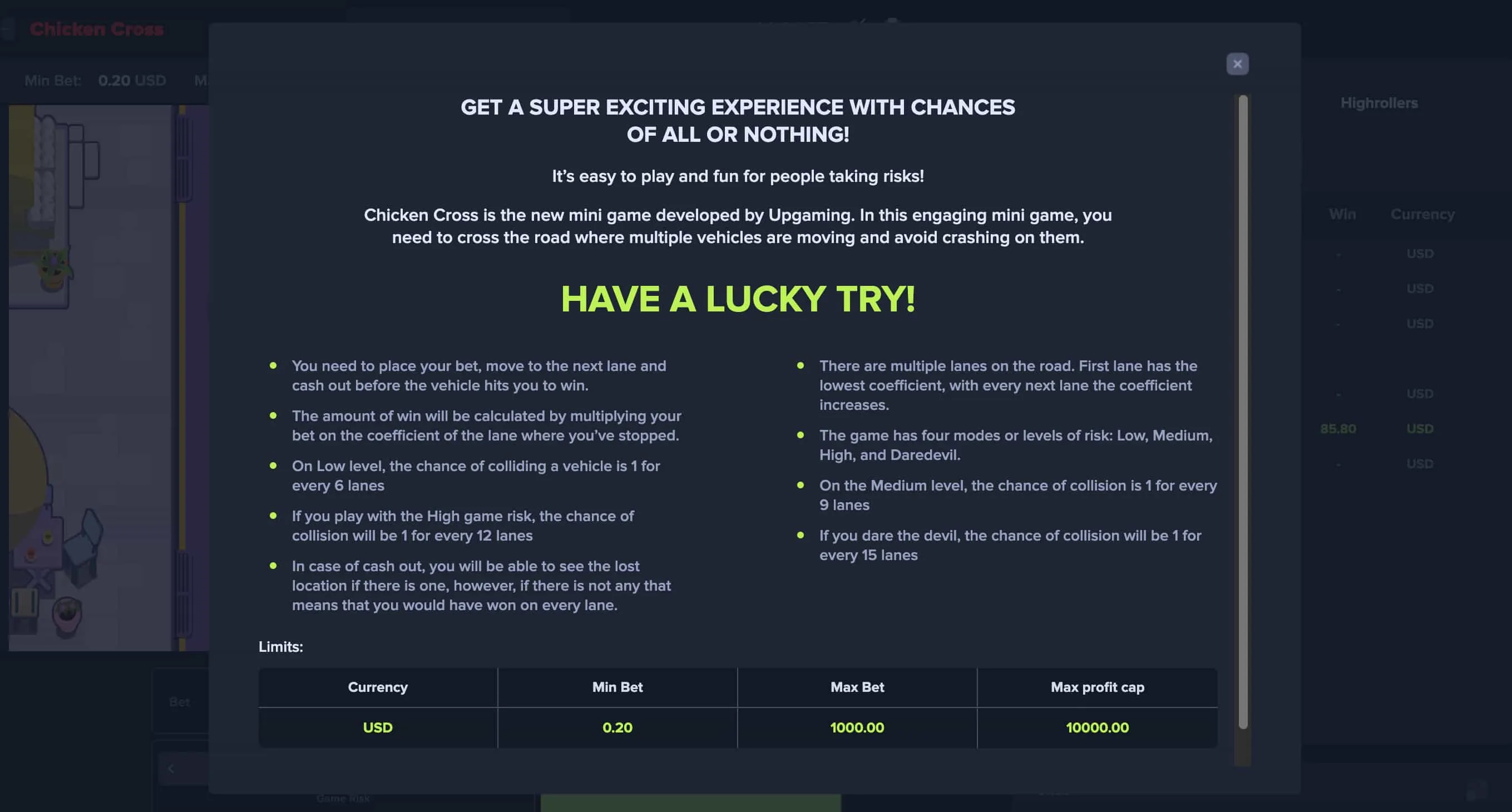 Essayer Chicken Cross Gratuitement Avant de Miser Essayer Chicken Cross Gratuitement Avant de Miser